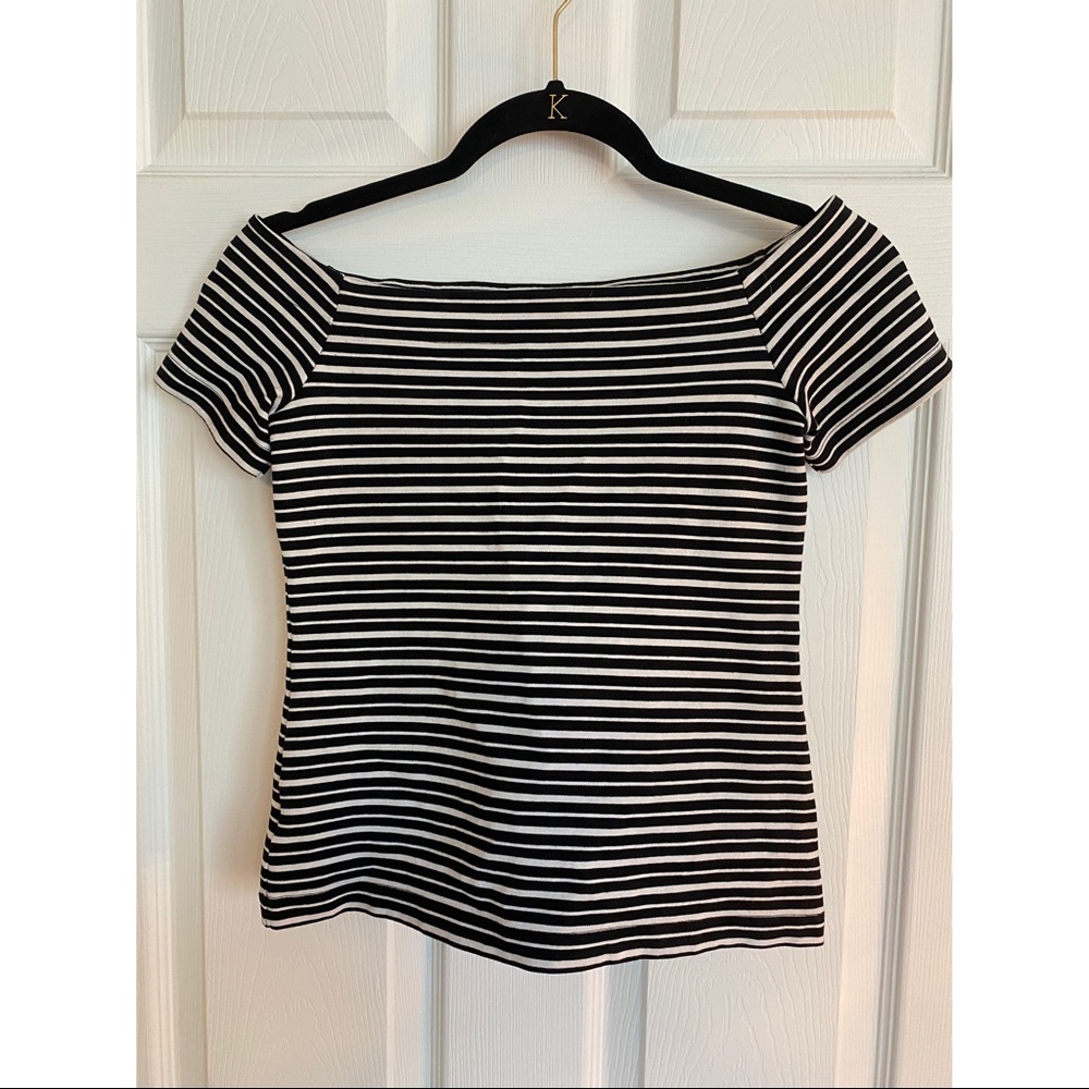 Off-the-shoulder striped top